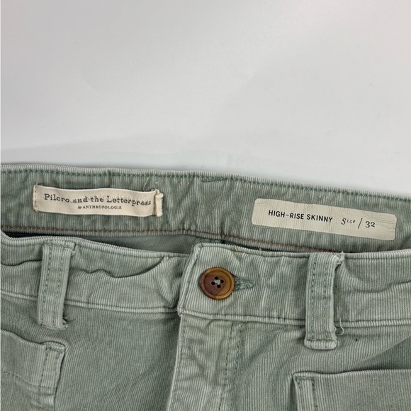 Pilcro High Rise Skinny Cord Jeans Mint Green - Picture 5 of 7